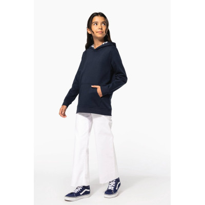 Unisex kids contrast patterned hooded sweatshirt